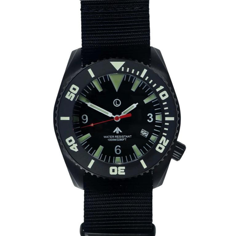 Enoksen 'Deep Dive' E01/T Swiss Quartz Watch - Black Edition - 44mm