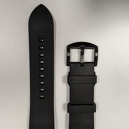 Enoksen Premium FKM Rubber Strap (24mm) - Quick-Release, Black & PVD Steel