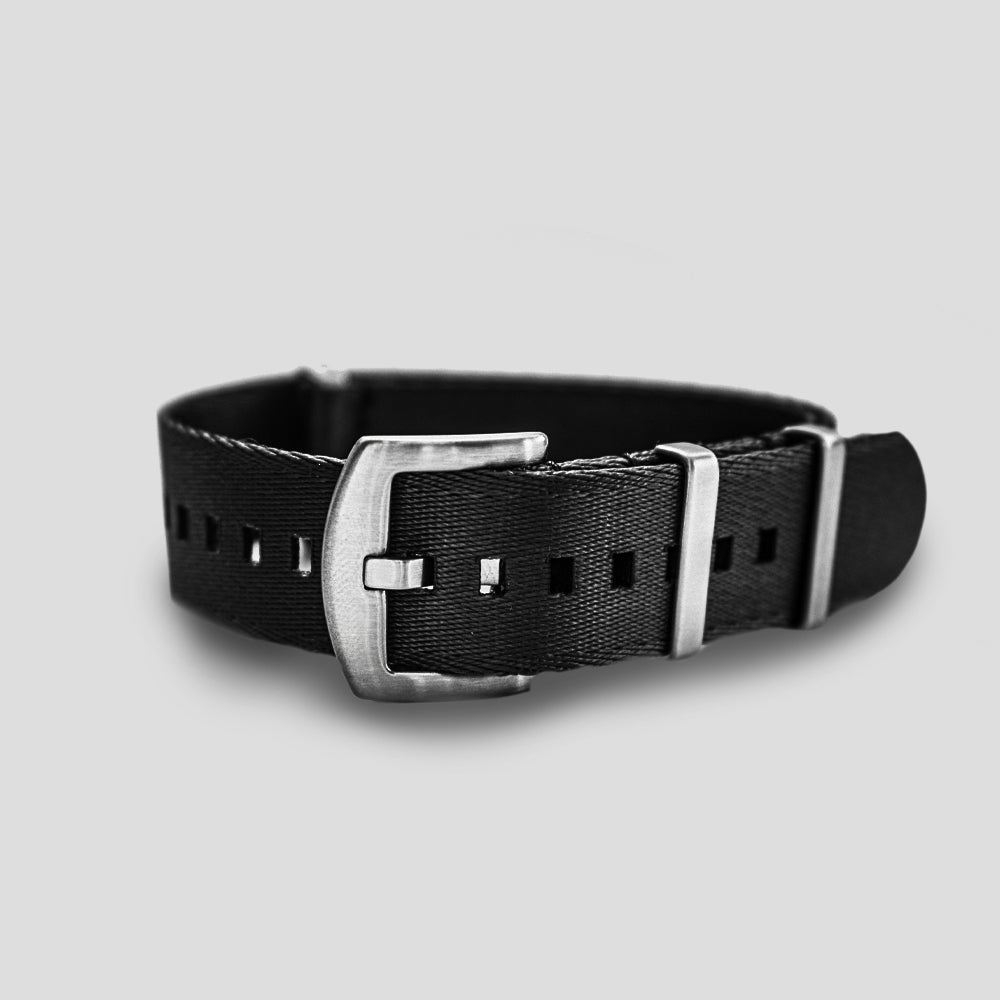 Enoksen Duty Seatbelt-Style NATO Strap (18, 20, 22mm) - Black