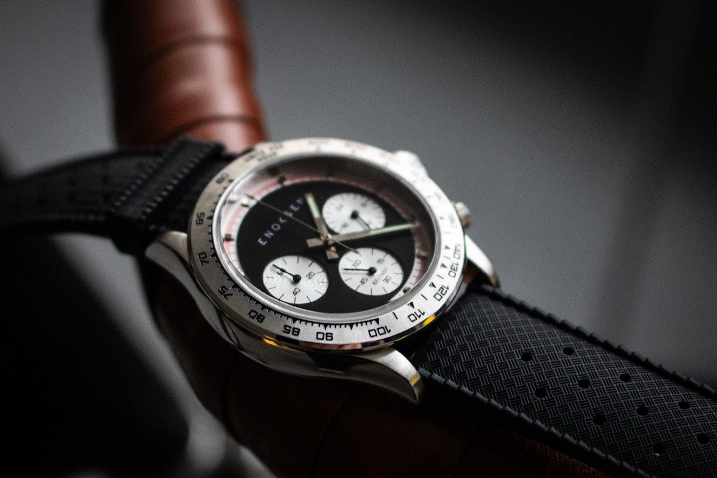 Enoksen KRONO E08/B - Black Reverse Panda Steel - 39MM