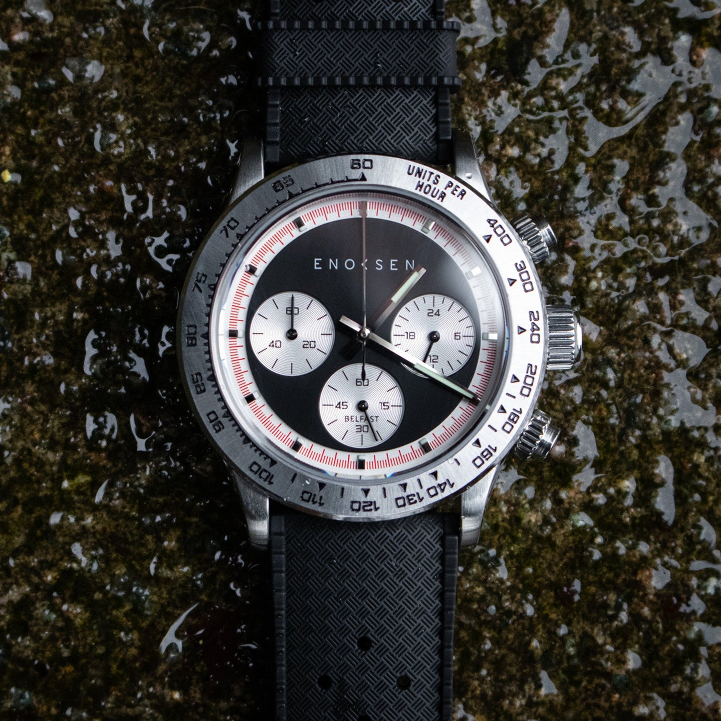 Enoksen KRONO E08/B - Black Reverse Panda Steel - 39MM