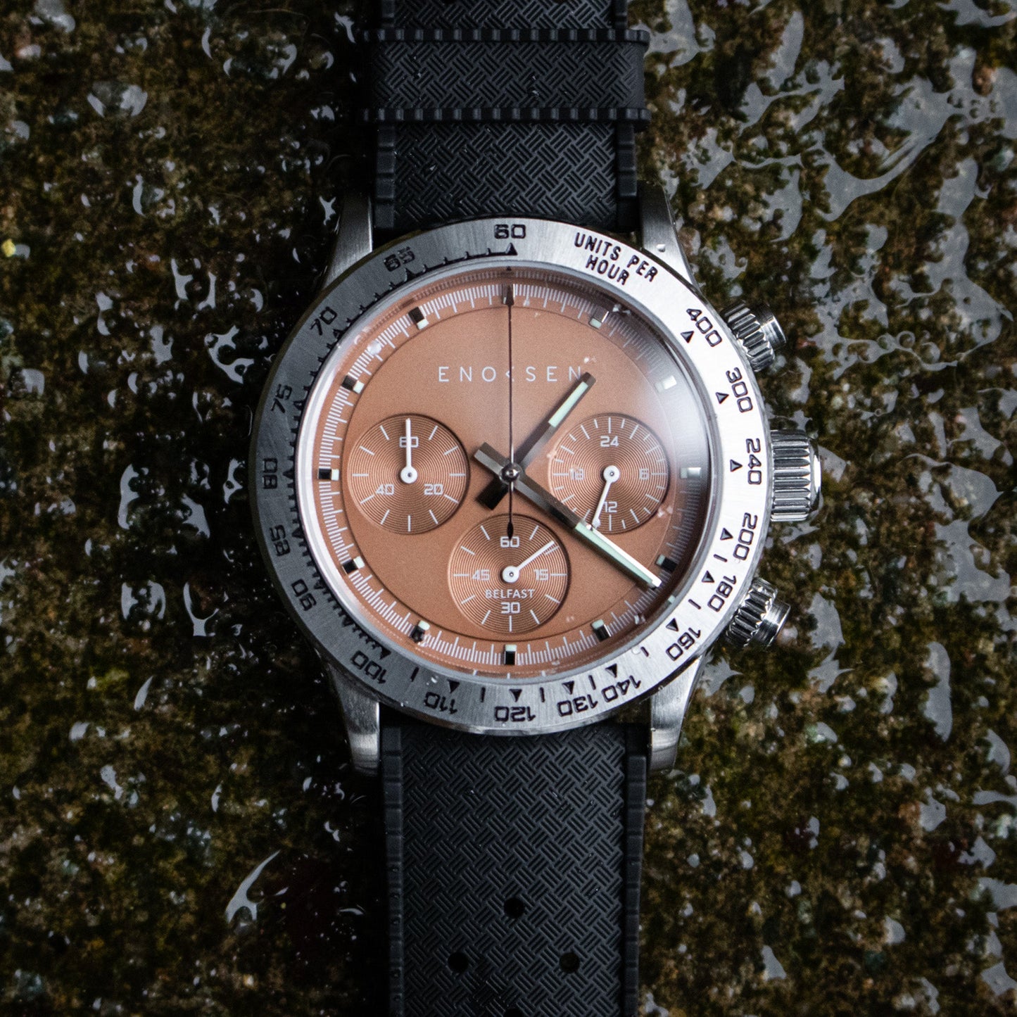 KRONO E08/D ◇ Meca-Quartz Chronograph - 39mm - Salmon Steel