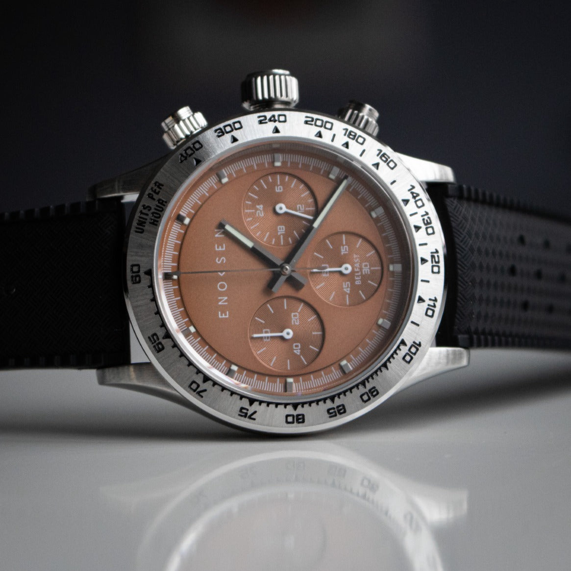 KRONO E08/D ◇ Meca-Quartz Chronograph - 39mm - Salmon Steel