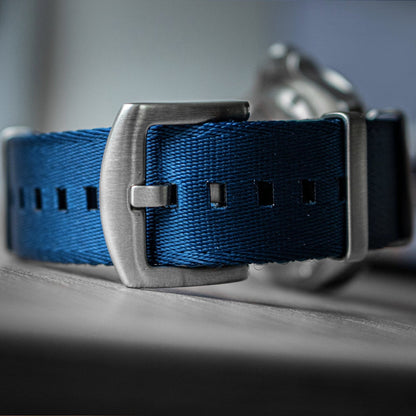 Enoksen Duty Seatbelt-Style NATO Strap (18, 20, 22mm) - Blue