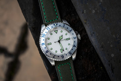 Enoksen Moss Green Suede Watch Strap (20, 22 & 24mm)