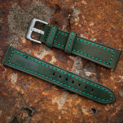 Enoksen Moss Green Suede Watch Strap (20, 22 & 24mm)