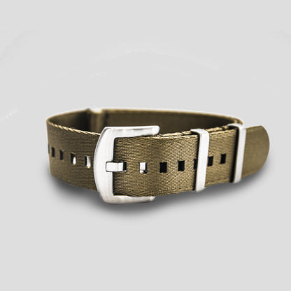 Enoksen Duty Seatbelt-Style NATO Strap (18, 20, 22mm) - Khaki