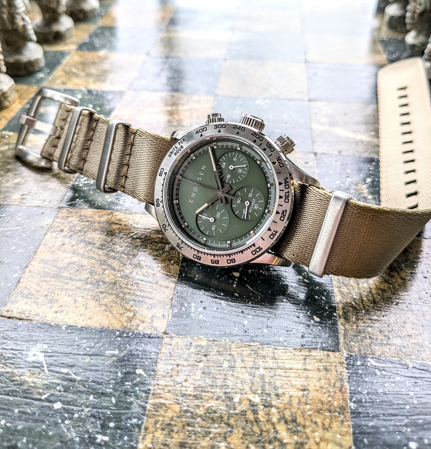 Enoksen KRONO E08/C - Green Steel - 39MM