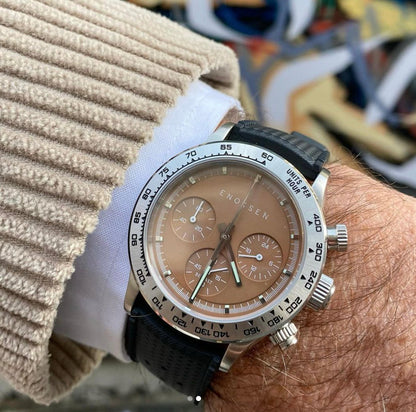 KRONO E08/D ◇ Meca-Quartz Chronograph - 39mm - Salmon Steel