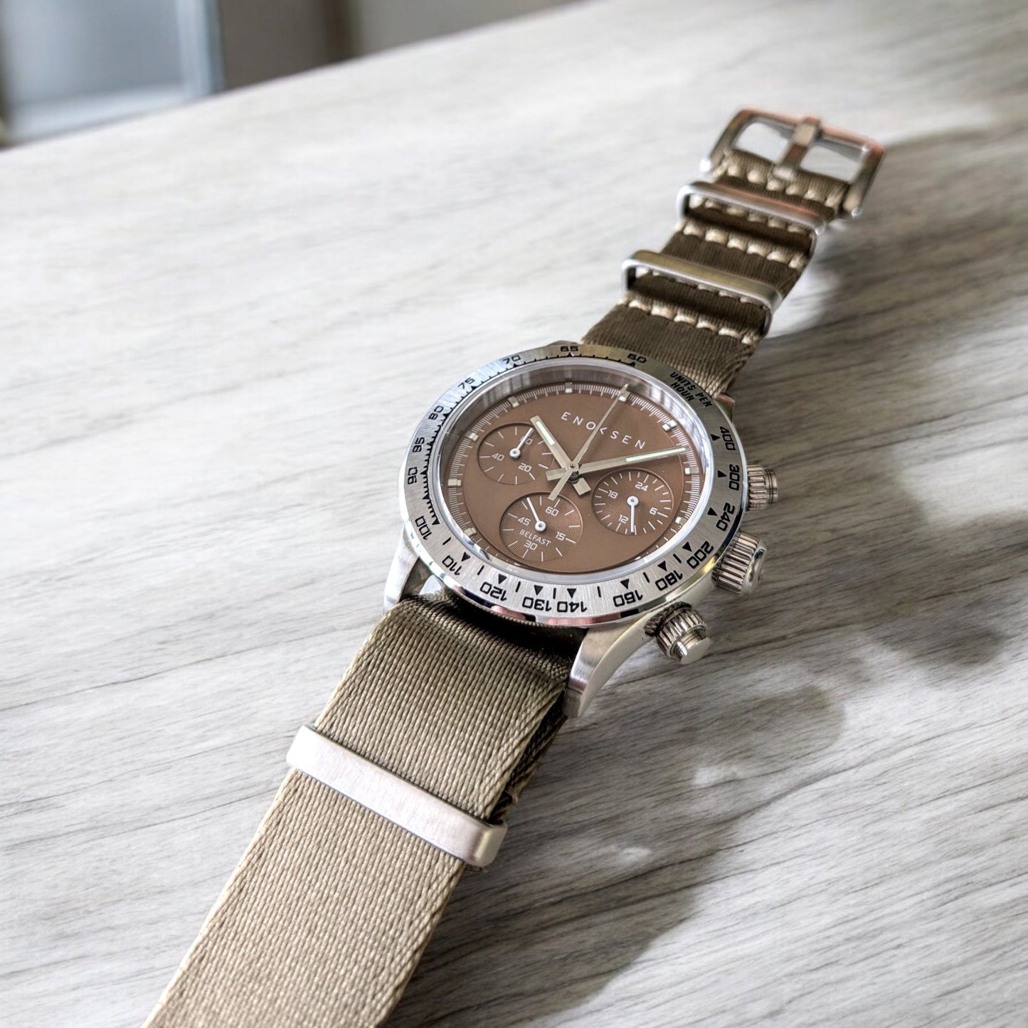 KRONO E08/D ◇ Meca-Quartz Chronograph - 39mm - Salmon Steel
