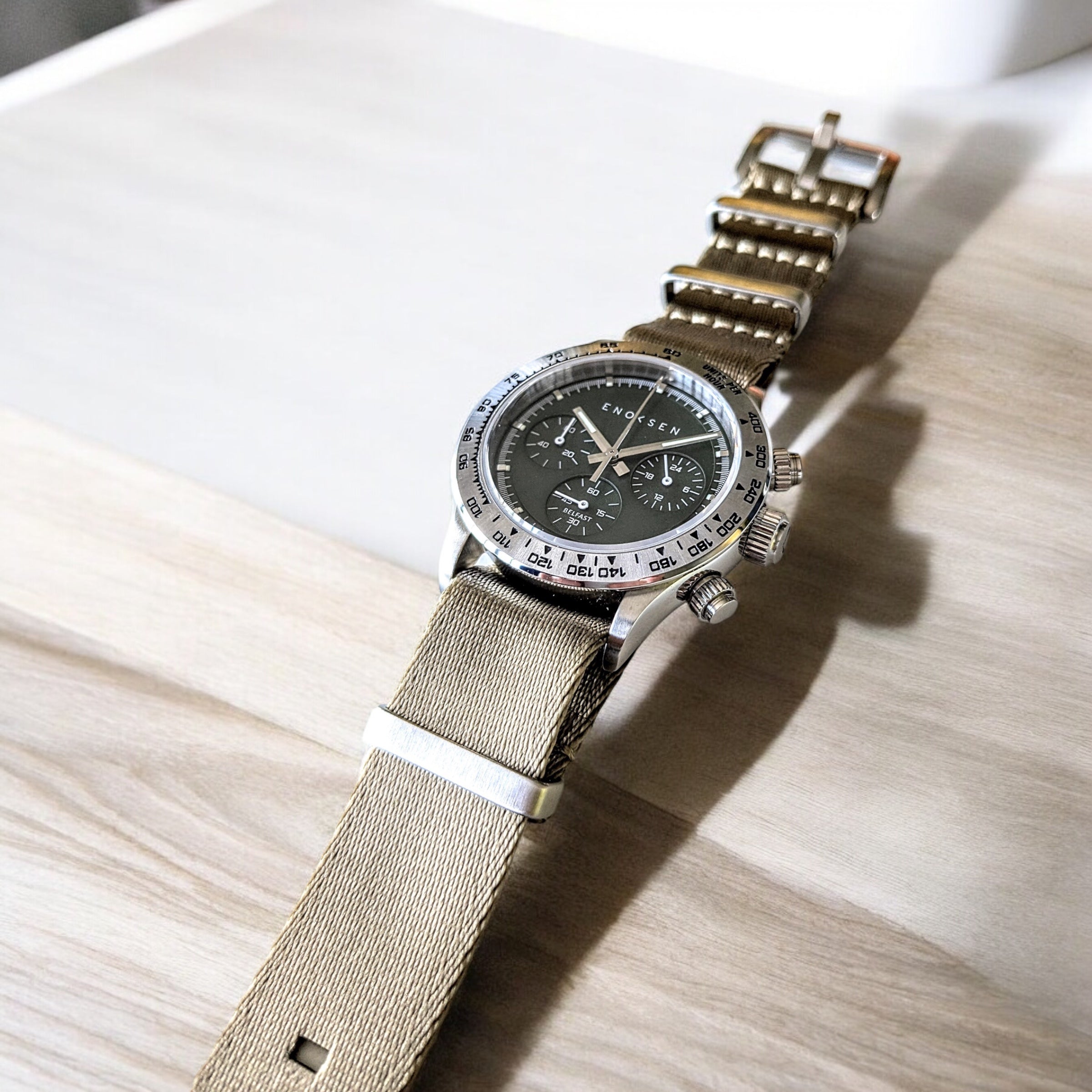 KRONO E08/C ◇ Meca-Quartz Chronograph - 39mm - Green Steel – By