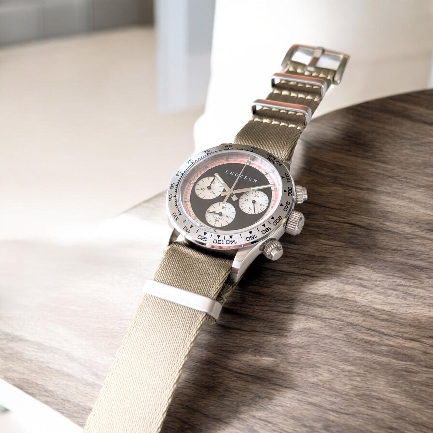 Enoksen KRONO E08/B - Black Reverse Panda Steel - 39MM