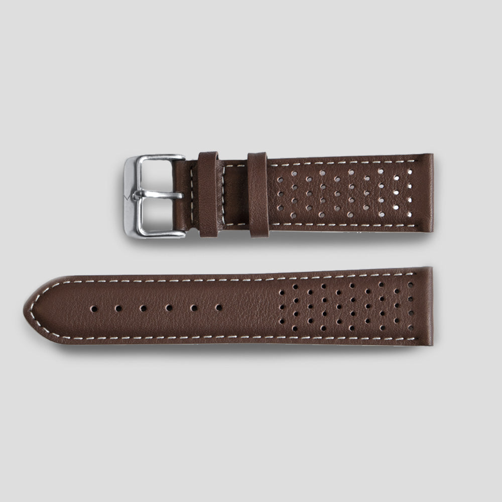 Enoksen Classic Leather Watch Strap - Dark Brown (22mm)