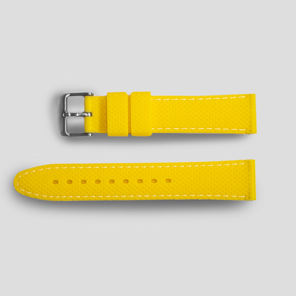 Enoksen Two Piece Retro Rubber Strap - Yellow (20mm)